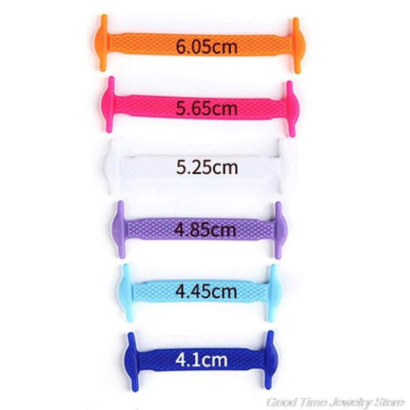 

12Pcs Kids Elastic Silicone Shoelaces No Tie Candy Color Shoe String 4.1-6.05cm M10 21 Dropshipping