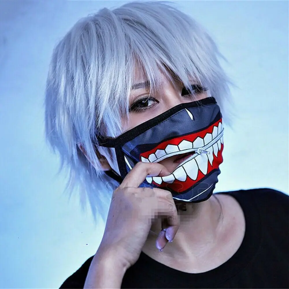 Takerlama Kaneki Ken Face Mouth Mask Zipper Anti-Dust Anime Tokyo Ghoul Cosplay