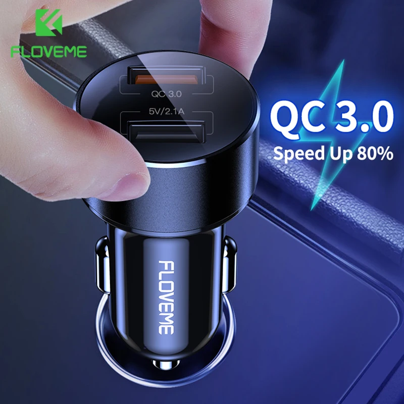 FLOVEME QC 3 0 Быстрая зарядка USB Автомобильное зарядное устройство для iPhone Xiaomi Dual