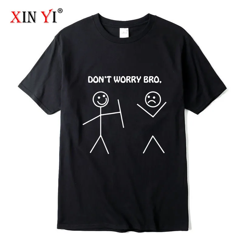 XINYI Men's T-shirt 100% cotton high quality casual Funny design print men T shirt knitted mens t-shirt tee shirts tops | Мужская