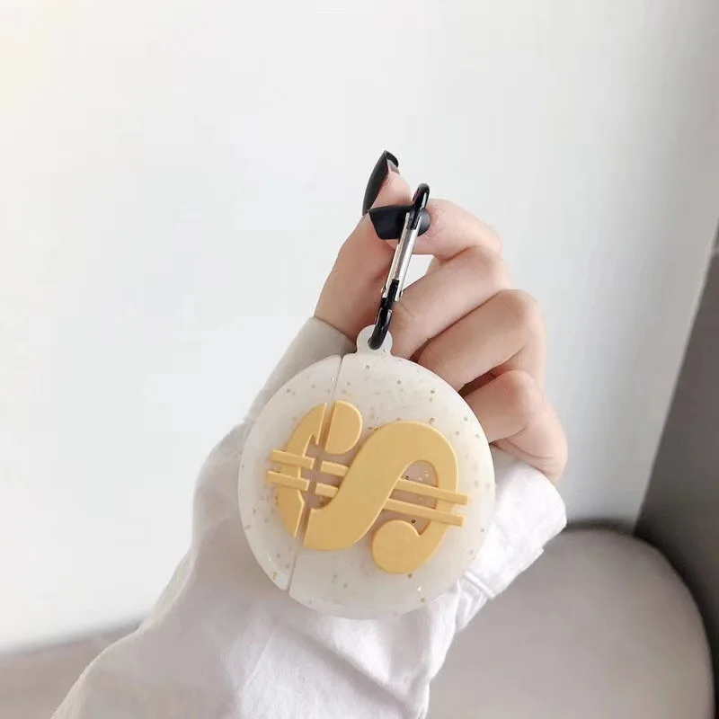

Silicone Case for Airpod Airpods 12 Shockproof Cover for AirPods 12 Round Dollar Coin for Air Pods 12 Protector Case Accessories