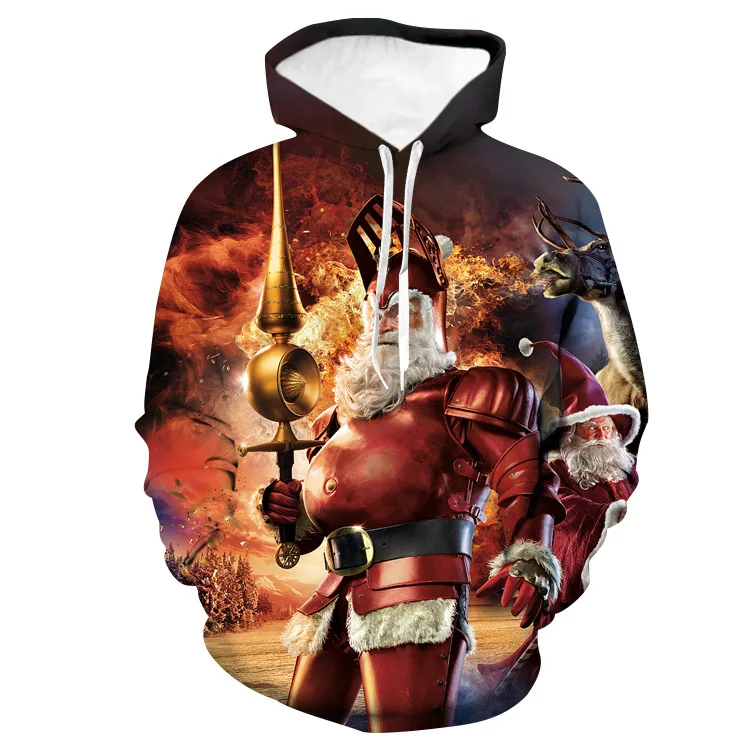 Унисекс солдат общий Санта Клаус Рождество 3D цифровой принт свободный свитер с