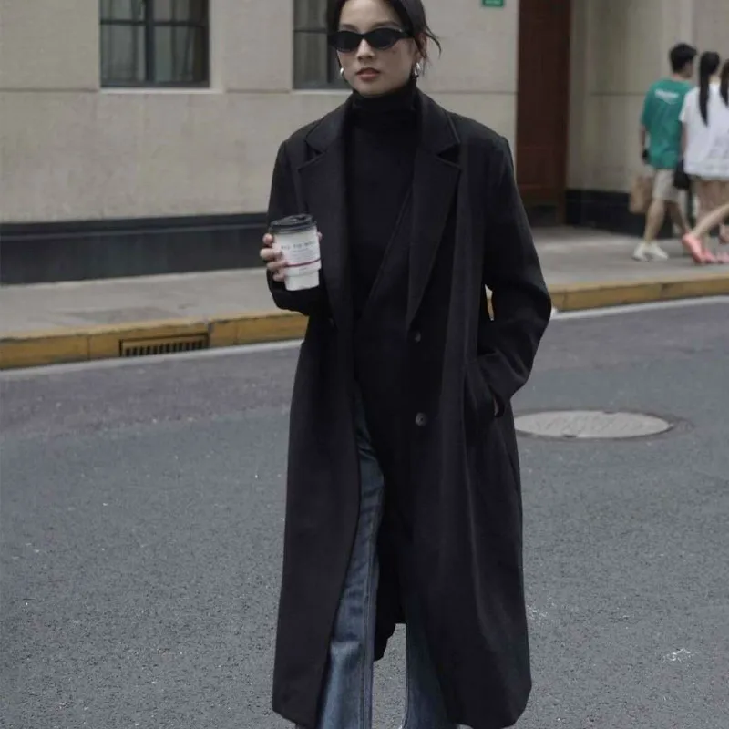 

New autumn women's coat Harajuku streetwear women's clothes Korean version of velvet coat wool coat woolen coat women 2021