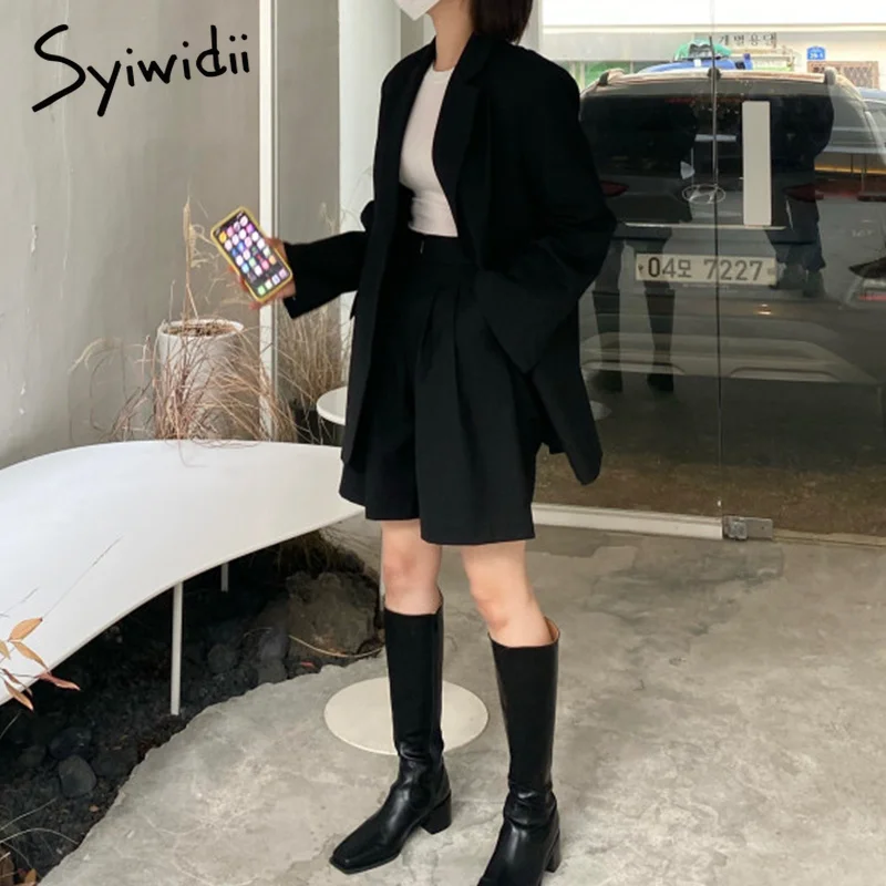 Женский костюм из пиджака и шорт Syiwidii в Корейском стиле офисный 2 предметов