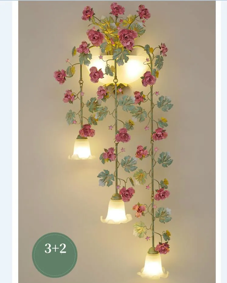 Decora 5 светильников D60 см H110 Цветочный настенный светильник Бра для гостиной