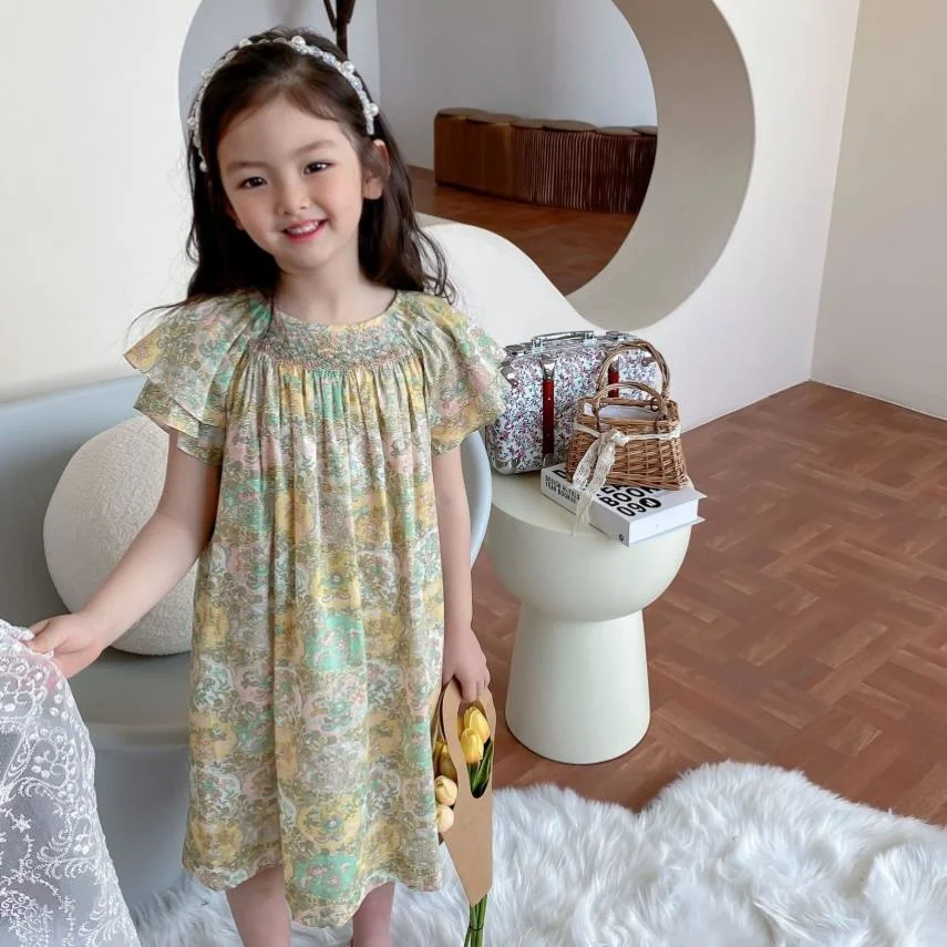 

Летнее Хлопковое платье в стиле ретро, на возраст 2-10 лет