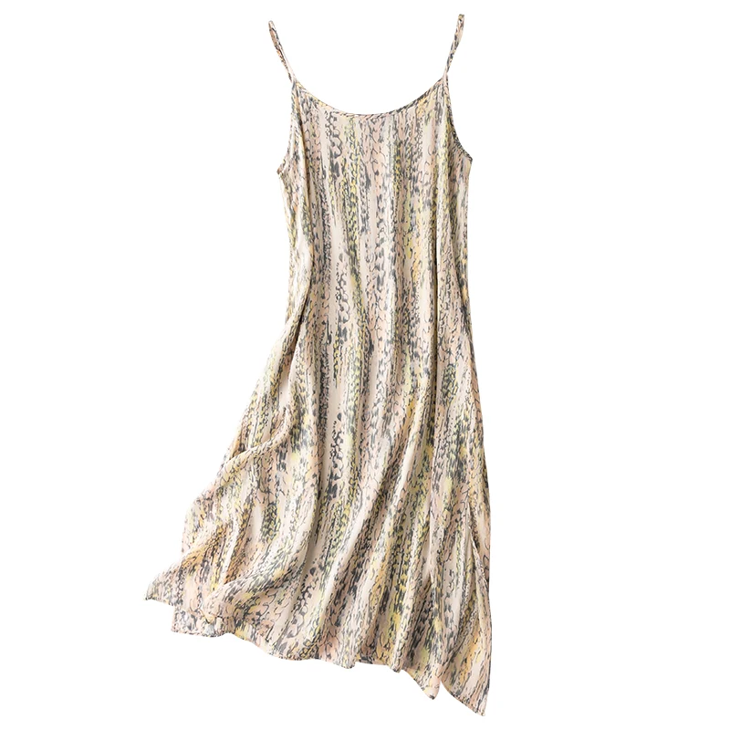 

Women's 100% Pure Silk Luxury Elegant Fashion ajustable straps chemise camisole Long Dress ink Slip Dress Braces Skirt L1049