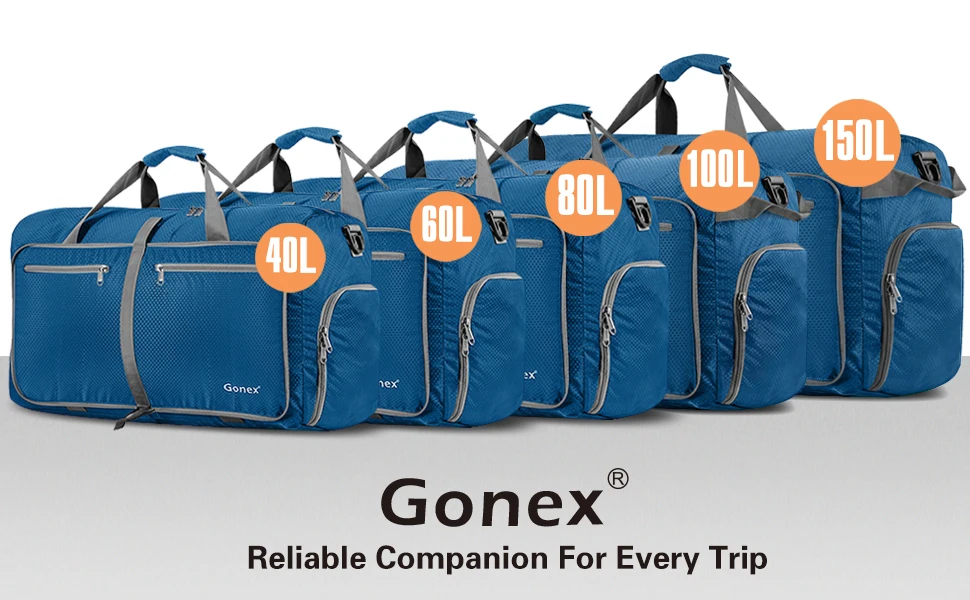 Gonex 60/80L дорожная сумка для багажа для мужчин и женщин, нейлоновые дорожные сумки для путешествий, складные сверхлегкие сумки для отдыха, деловой поездки