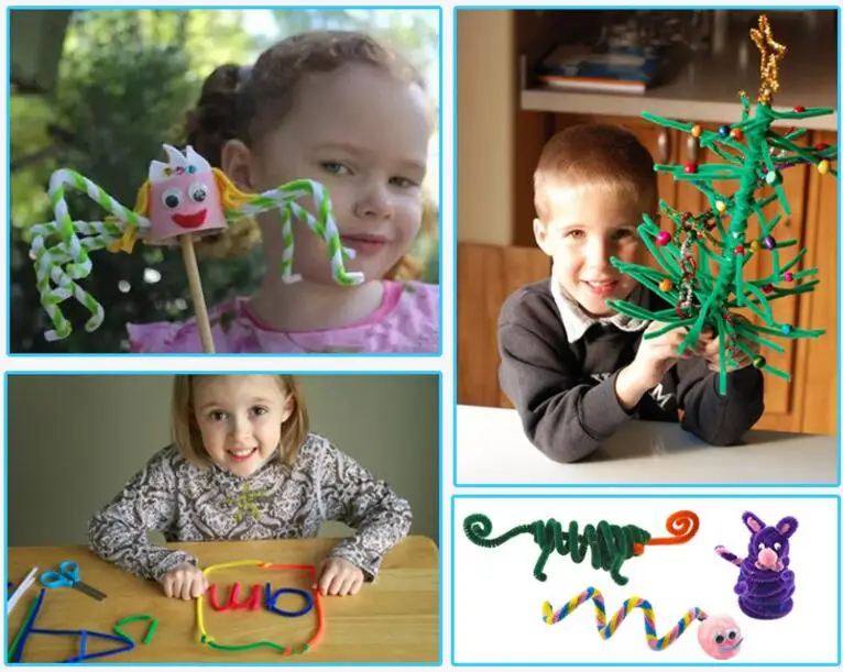 

New Plush Stick / Pompoms Rainbow Colors Shilly-Stick Educational DIY Toys Handmade Art Craft Creativity Devoloping Toys