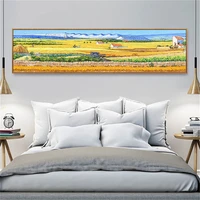 hand painted famous van gogh oil painting golden autumn harvest scenery wheat field farm canvas painting living room wall art