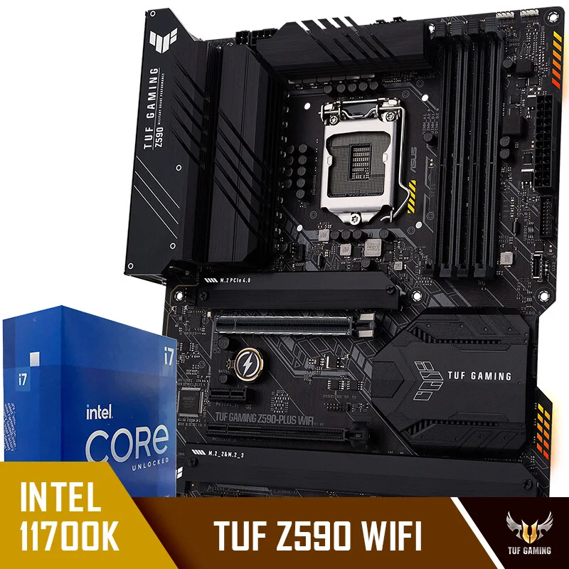 

ASUS TUF GAMING Z590-PLUS WIFI Motherboard + Intel Core i7-11700K Processor CPU Motherboard Set