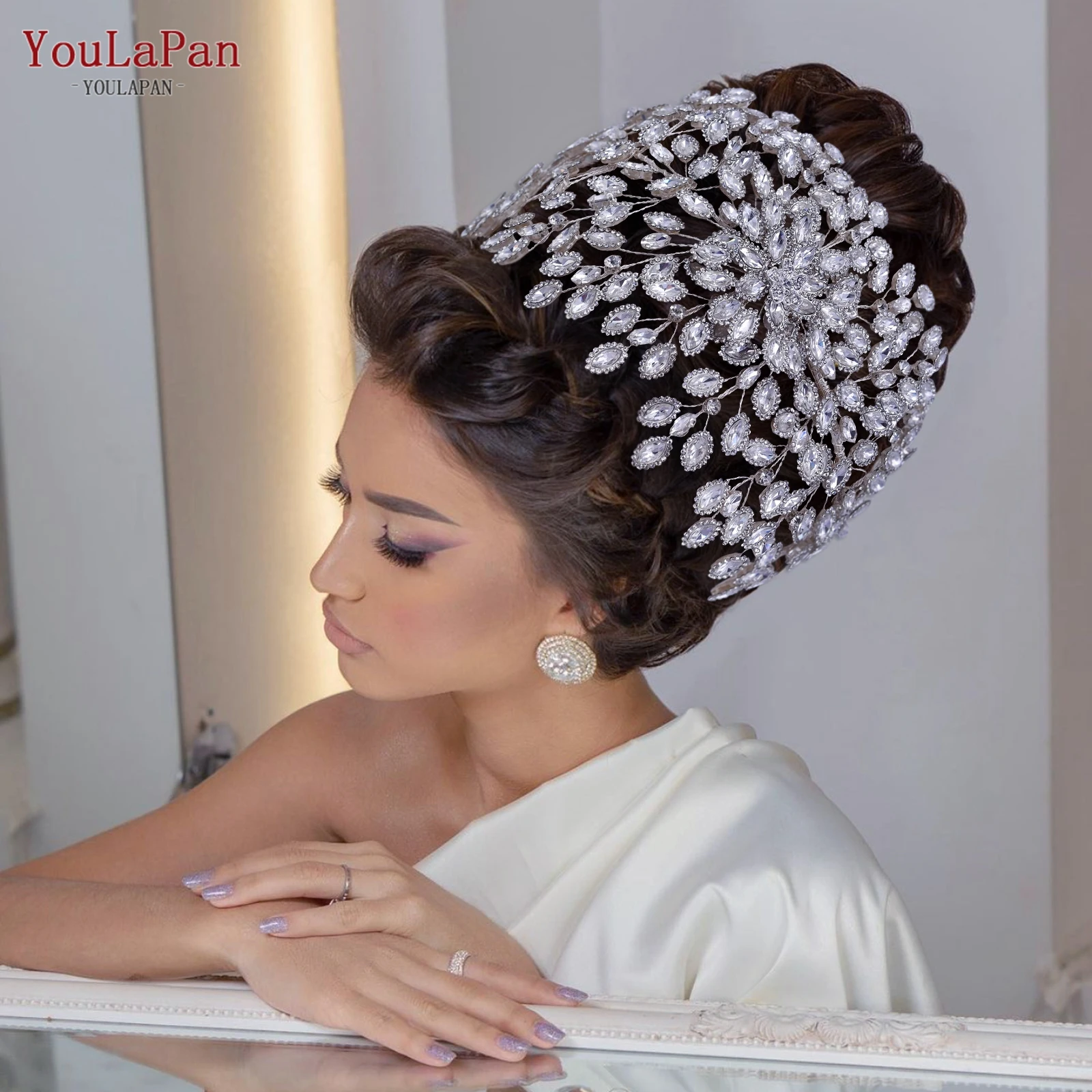 

YouLaPan HP428 Fashion Bridal Headband Wedding Hair Accessories Rhinestone Bride Tiara and Crown Women Pageant Headdresses