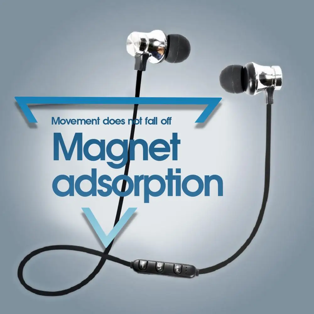 Беспроводные магнитные Bluetooth наушники спортивные стерео Бас Наушники для