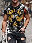 2021 летняя уличная мода Граффити мужские пики пары 3D креативный Персонаж Повседневная рубашка размера плюс футболка с короткими рукавами