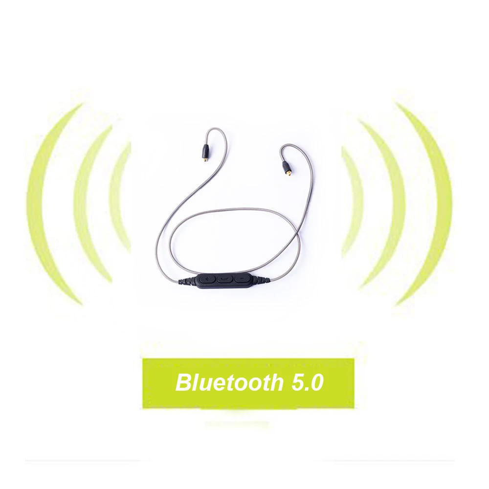 Беспроводной Адаптер MMCX с шейным ободом Bluetooth 5 0 посеребренный кабель микрофоном