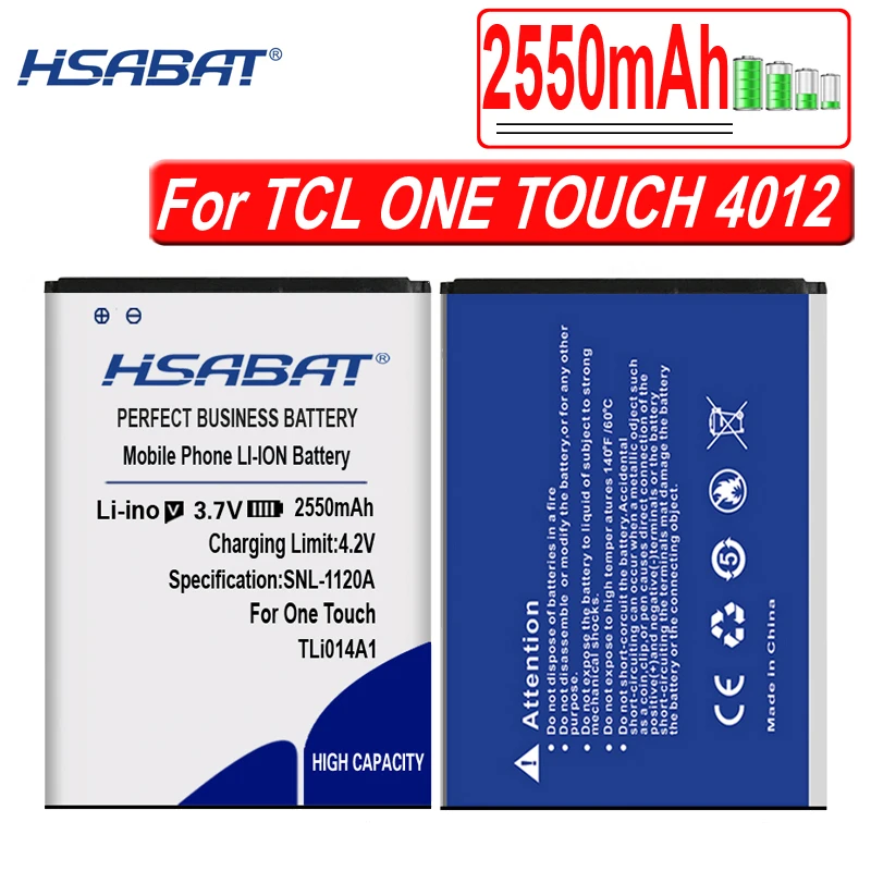 Аккумулятор 2550 мА · ч для Alcatel TLi014A1 CAB31P0000C1 TCL ONE TOUCH 4012/X OT-4012A FIRE OT-5020 M POP 918 OT-918/N/S OT-990M