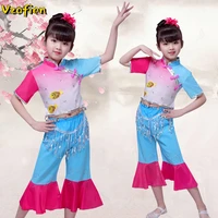 childrens classical dance costumes girls yangko fan dance clothing umbrella dance traditional hanfu chinese performance suit