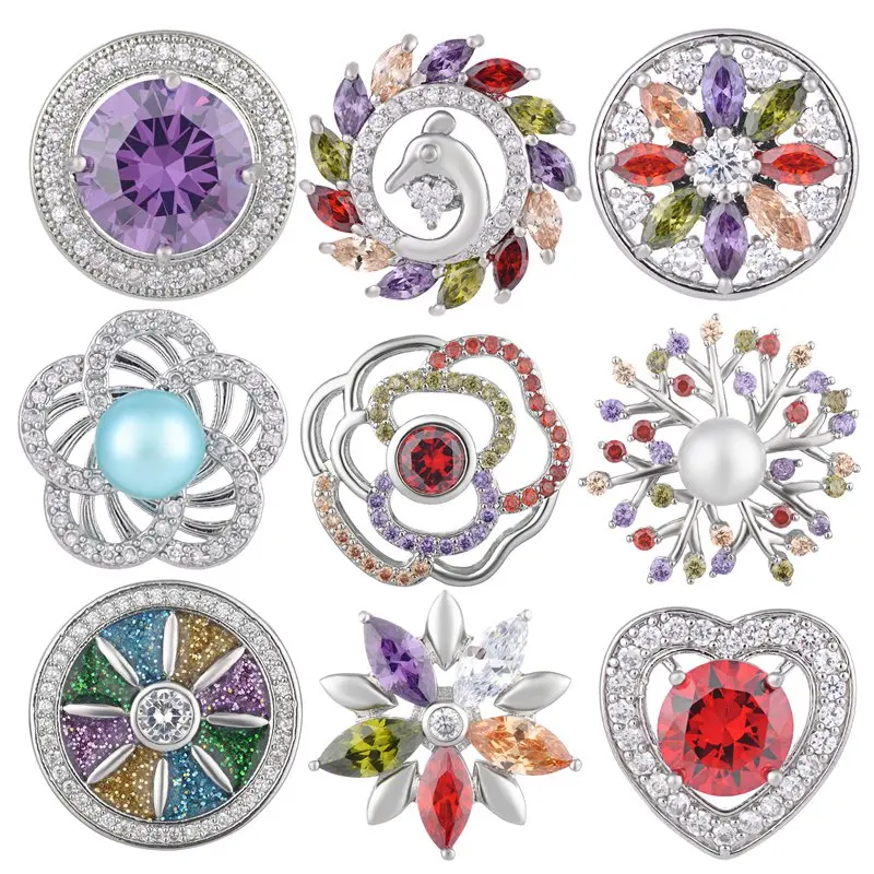 CZ камень кубического циркония кнопки 18 мм оснастки Подвески fit Имбирное печенье