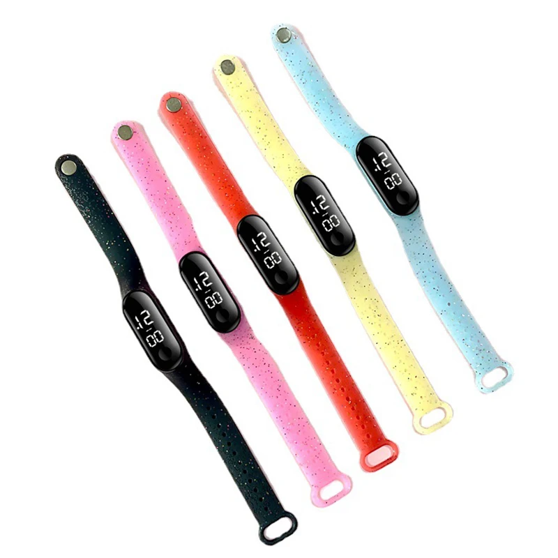 

Digital Wrist Watch with Luminous Elastic Wrist Band Simple Operation Waterproof Wrist Band Date Display for All Ages