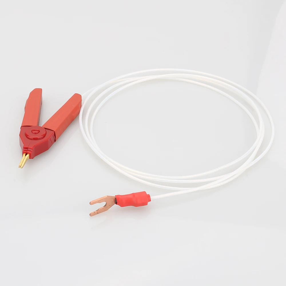 HIFI стерлингового серебра Аудио Кабель Spade к Аллигатор Кабельный штекер для GND