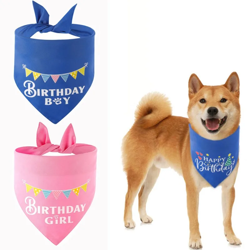 

Cute Birthday Dogs Bandanas Pet Dog Decorative Collars Puppy Scarfs Bibs Interesting Funny Durable Pet Supplies For Chihuahua