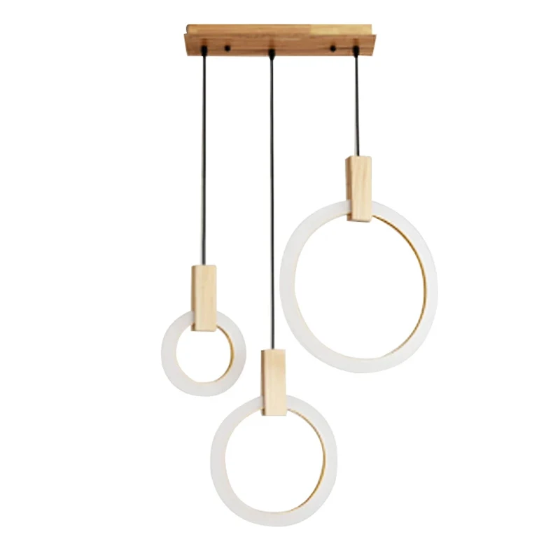 BOTIMI кольца 220 В подвесные светильники для столовой арт деко деревянные