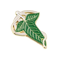 yq457 movies evil rings hard enamel pins green leaf brooch cartoon metal badge for tie bags shirts craft brooch medal insignia