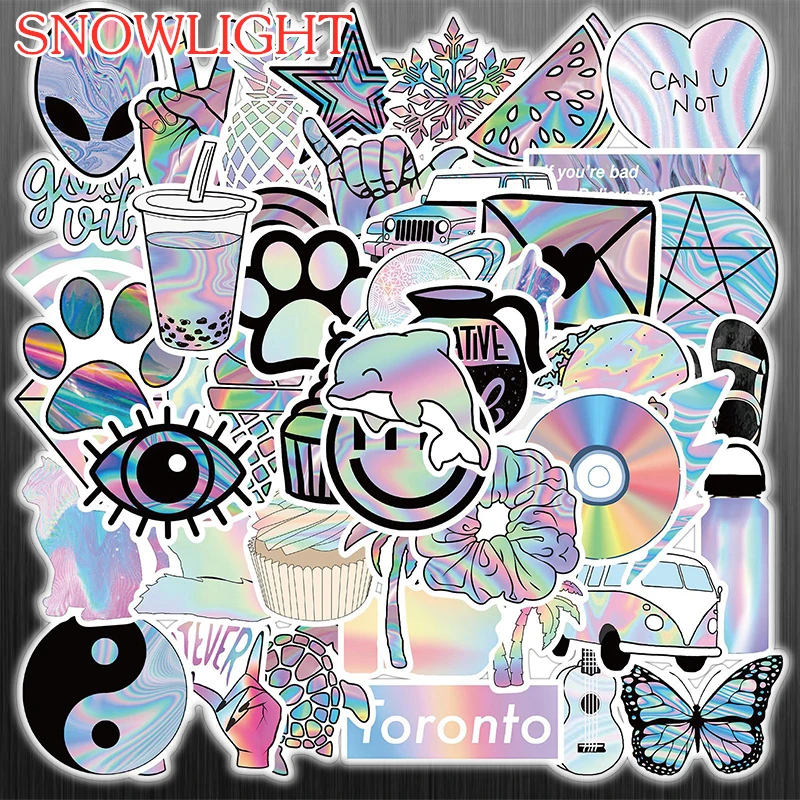 10/50 Pcs/pack Laser Colorful Cartoon Graffiti Stickers For Mixed Kids Luggage Decals Phone Case Helmet Moto Skateboard Laptop