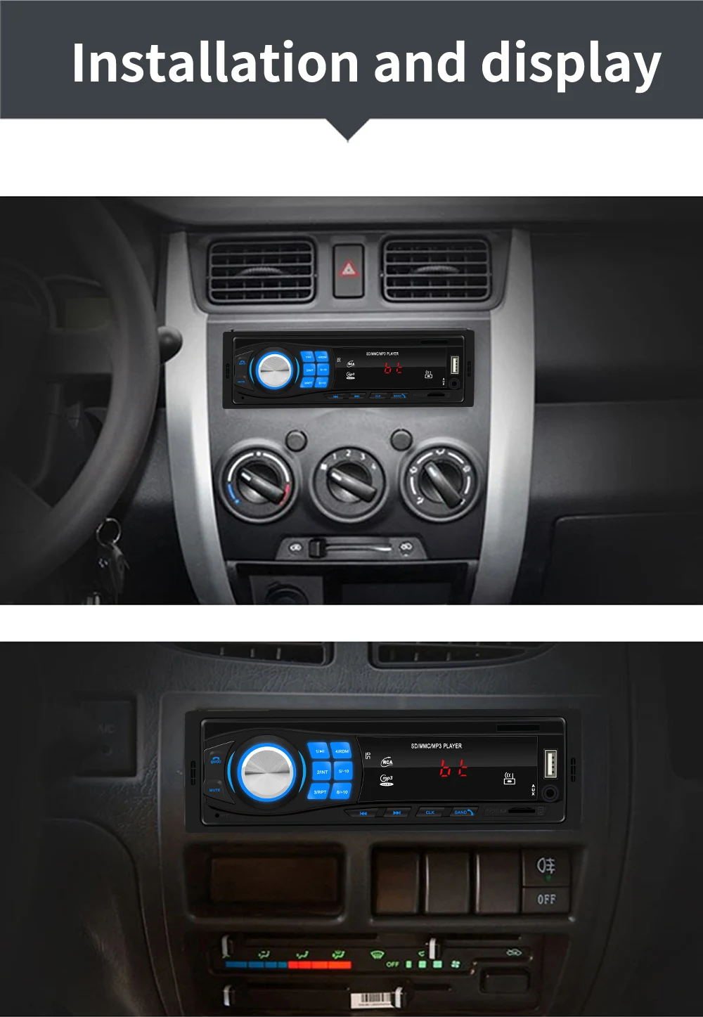 Camecho Авторадио Bluetooth Авто 12 в автомобильный стерео радио FM Aux-IN входной приемник SD USB In-dash 1 din автомобильный MP3 мультимедийный плеер