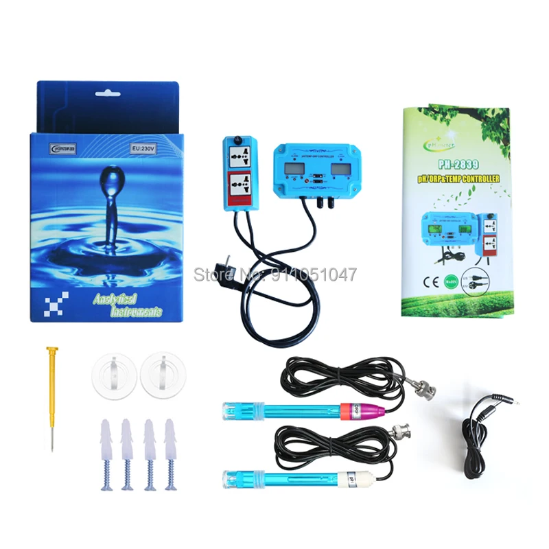 Цифровой контроллер температуры PH ORP 3 в 1 анализатор качества воды сменный зонд BNC