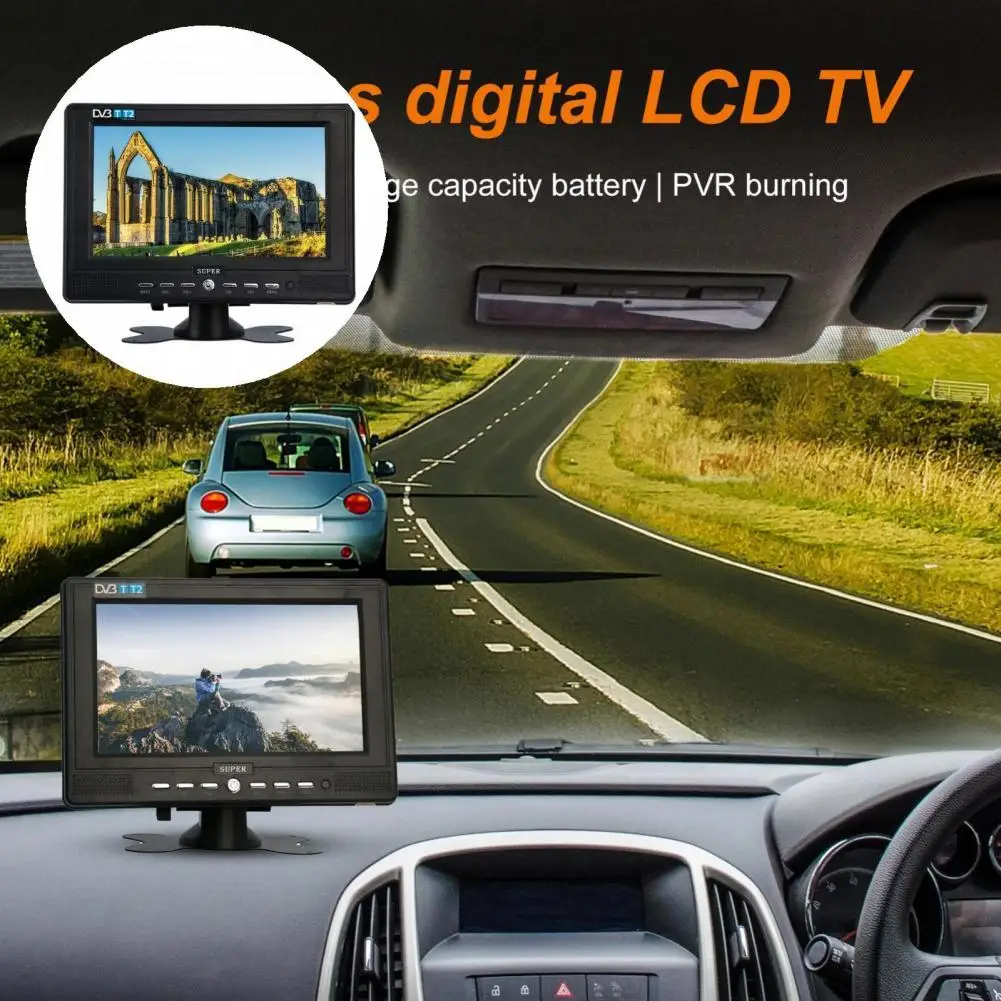 Car TV Player TFT LED Screen with Card Slot Long Standby Time High-quality 7 Inch High Resolution Portable Digital TV