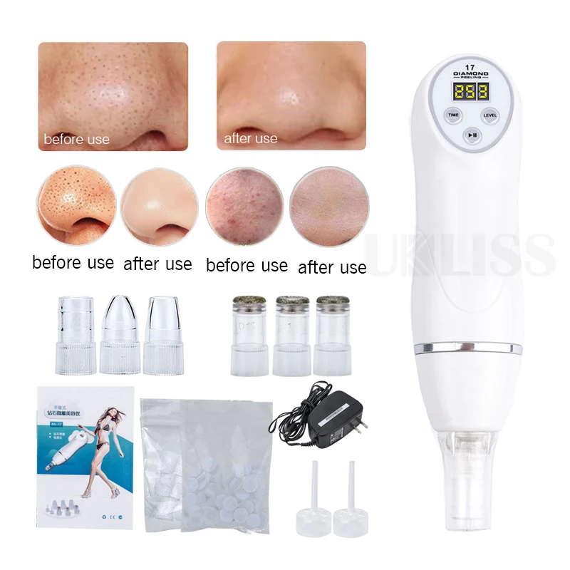 

Diamond Microdermabrasion Peeling Facial Pore Vacuum Cleanser Pen Vacuum Blackhead Removal Beauty Skin Care Machine System