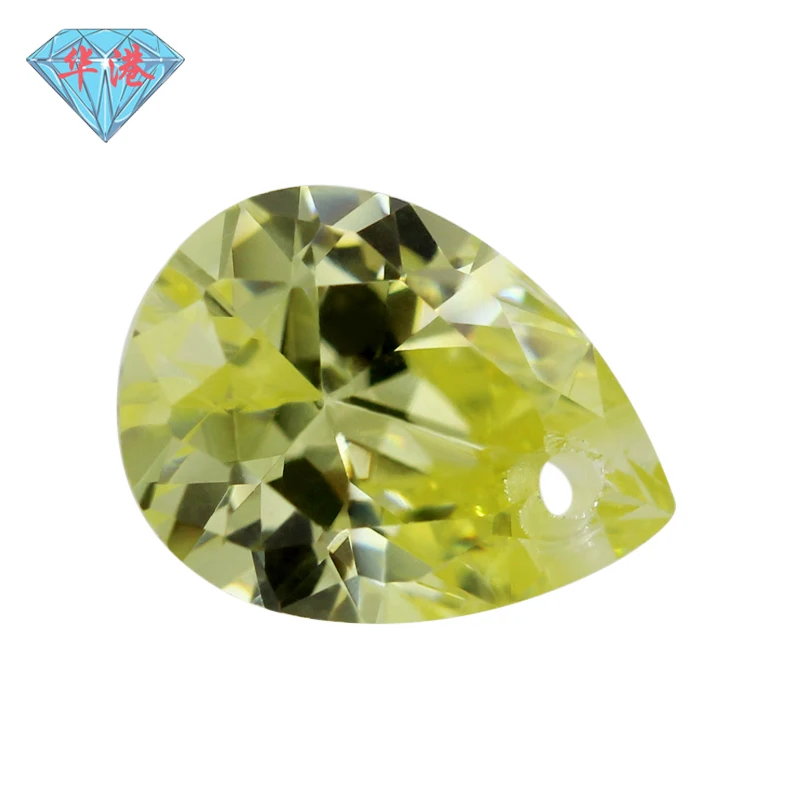 

One Hole Olive Pear Shape Cubic Zirconia Brilliant Cut Loose CZ Stone Synthetic Gems Beads For Jewelry Size3X5-12X16mm