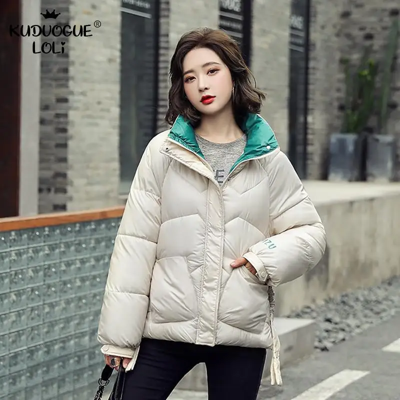 Корейская мода стеганая куртка Женская пуховая новый стиль полиэфирное волокно