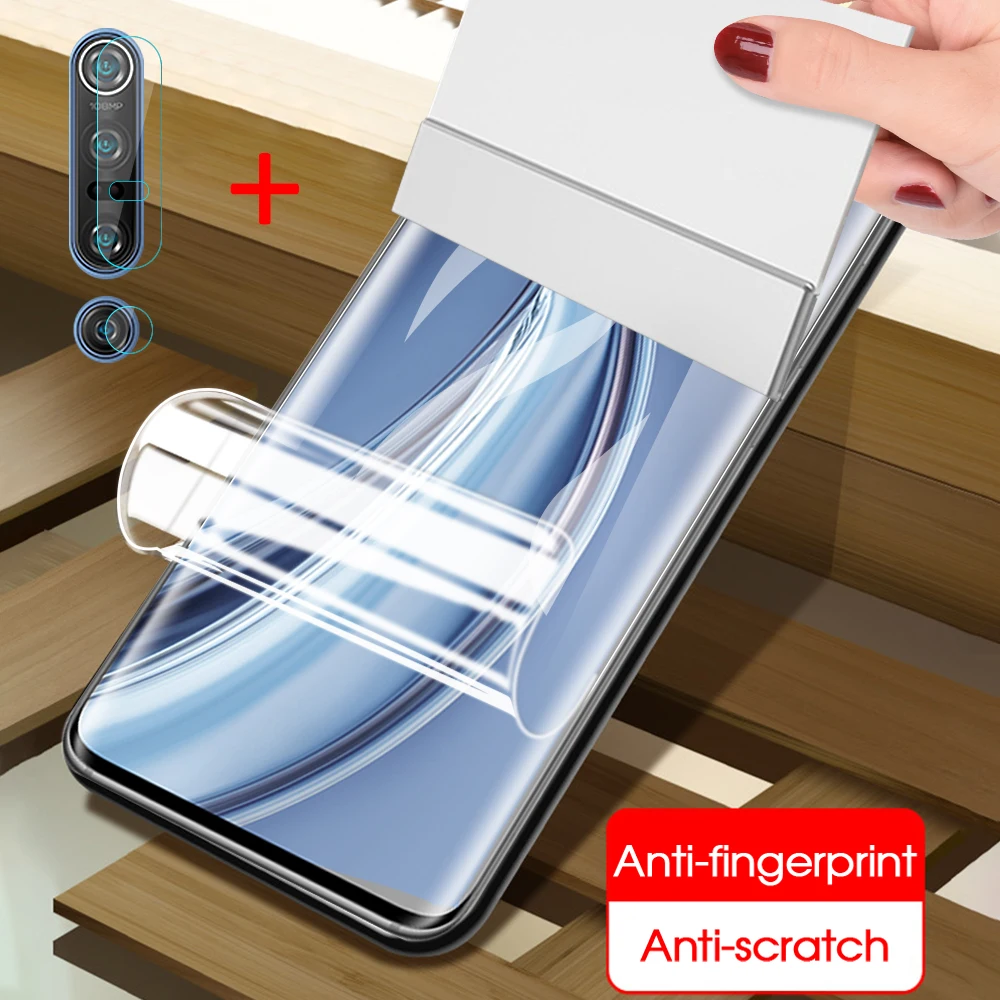 3 в 1 для Xiaomi Mi 10 Note Mi10 Pro Lite Гидрогелевая мягкая пленка Note10 защита экрана стекло