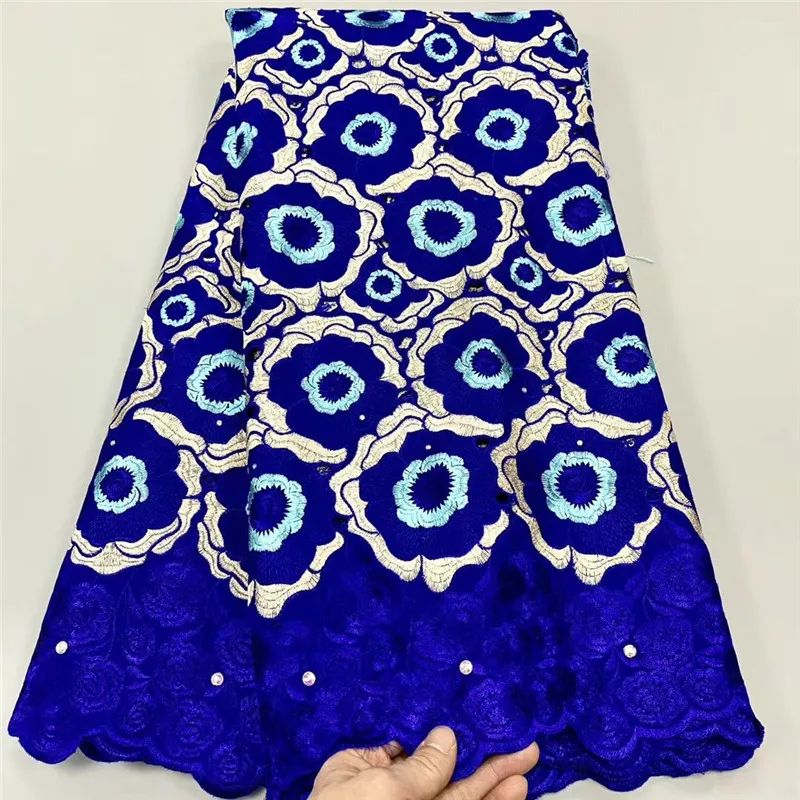 

5 Y Swiss lace fabric 2021 heavy beaded embroidery African lace fabrics 100% cotton fabric Swiss voile lace in Switzerland 7L325