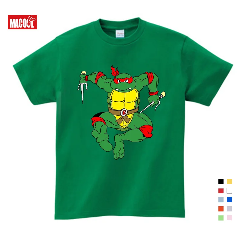 T-shirt green Детская футболка с принтом аниме; модные Забавные футболки для мальчиков; модная красная футболка с круглым вырезом для малышей - Цвет: T-shirt green