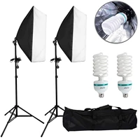 2pcs 50x70cm photography softbox studio continuous lighting kit 135w bulb for photo studio portraits photography video shooting