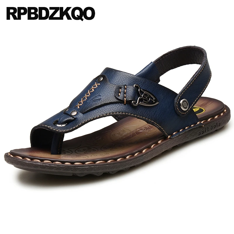 2019 петля для носка на открытом воздухе шлепанцы Римский кожа Известный бренд