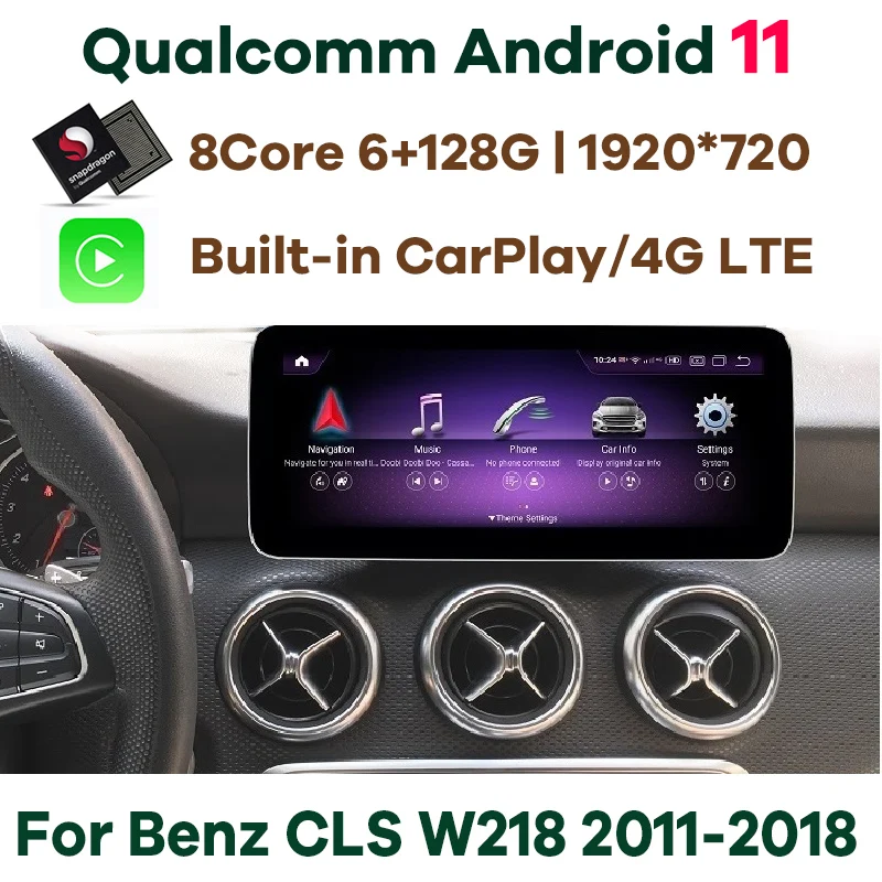 

Android 11 Qualcomm 6G 128G Car Multimedia Player GPS Stereo Radio for for Mercedes Benz CLS Class W218 2011-2018 CarPlay Video