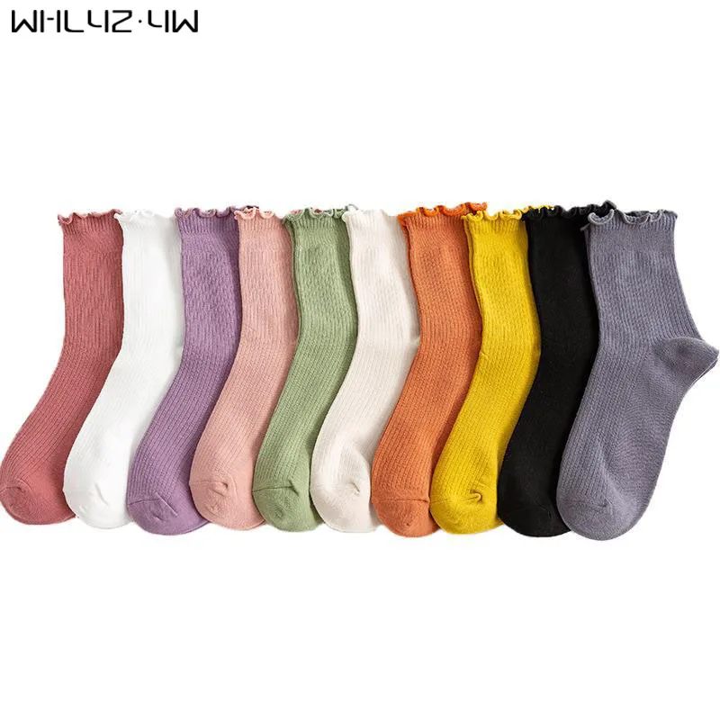 

5 Pairs/Lot Harajuku Happy Socks For Women Girl Cotton Colorful Street Fashion Edge Novelty Soft Elastic Short Socks Hot Sell
