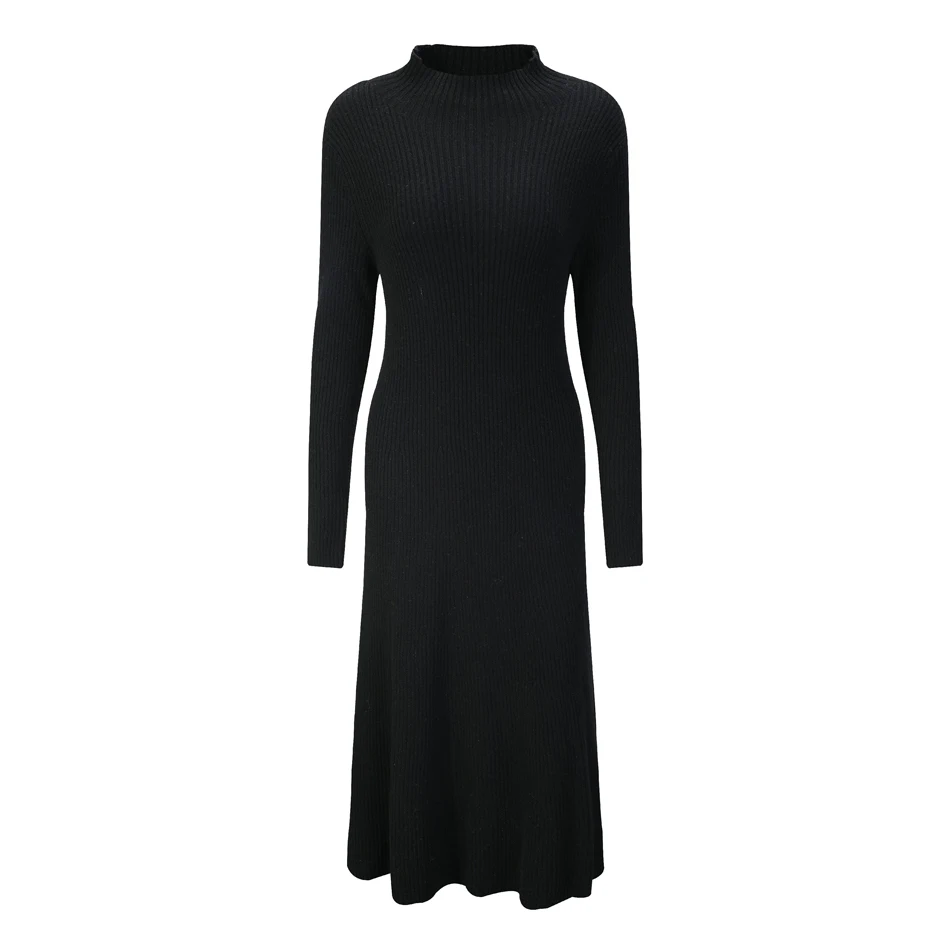 RMORE Inner Mongolian Cashmere платье для женщин весна осень пуловер половина-водолазка в полоску текстурированная 12 калибра вязанная в магазине Slava