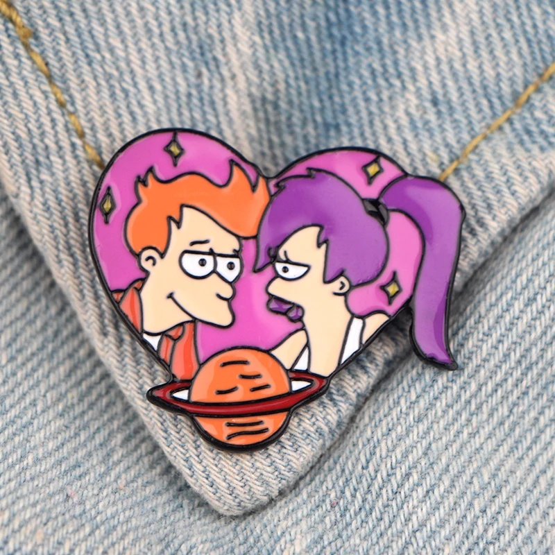 L2788 мультфильм Futurama металлическая Эмаль Булавка и броши рюкзак/сумки значок джинсовая брошь воротник ювелирные изделия подарки 1 шт