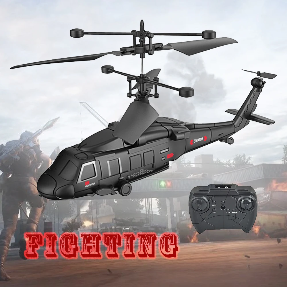 RC helicopter Military Fight Super Cool 3.5CH Remote Control war Aircraft Model Drone Helicopter Quadcopter Toys For kids | Игрушки и