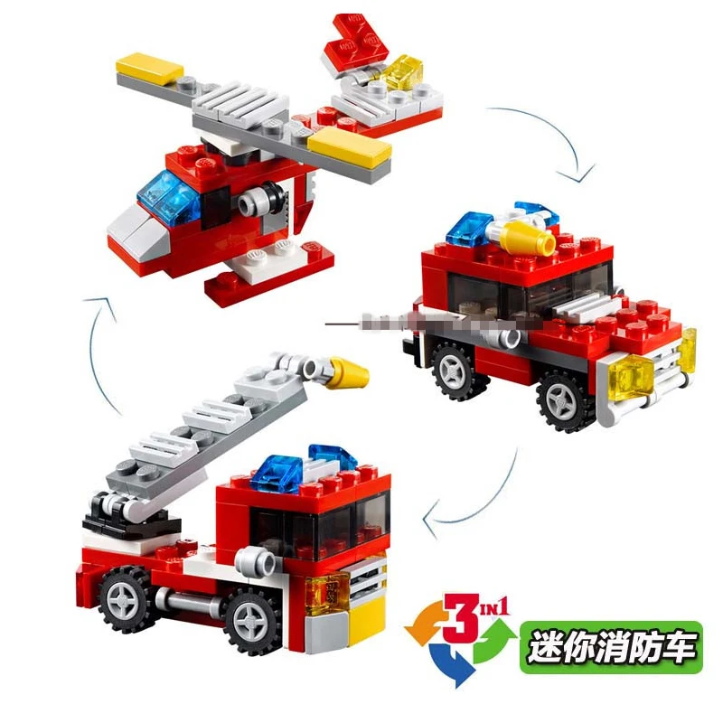 В наличии Decool 3102 Architecte Serie Feu Moteurs 3 dans 1 Buidling Blocs imperne Enfants eduction Jouet совместимый с avec