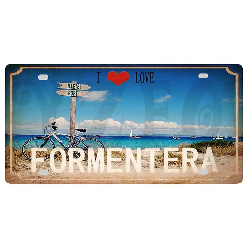 30X15CM Крит Закинф Санторини греческий остров пляж металлическая жестяная вывеска