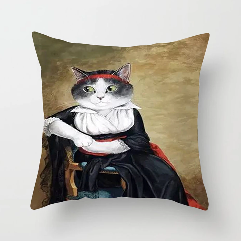 Забавный мультяшный Кот персиковая кожа наволочка Чехол 45x45 см Милый принт с