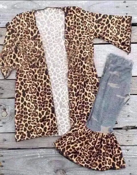 Высококачественный кардиган RTS с леопардовым принтом одежда для девочек штаны