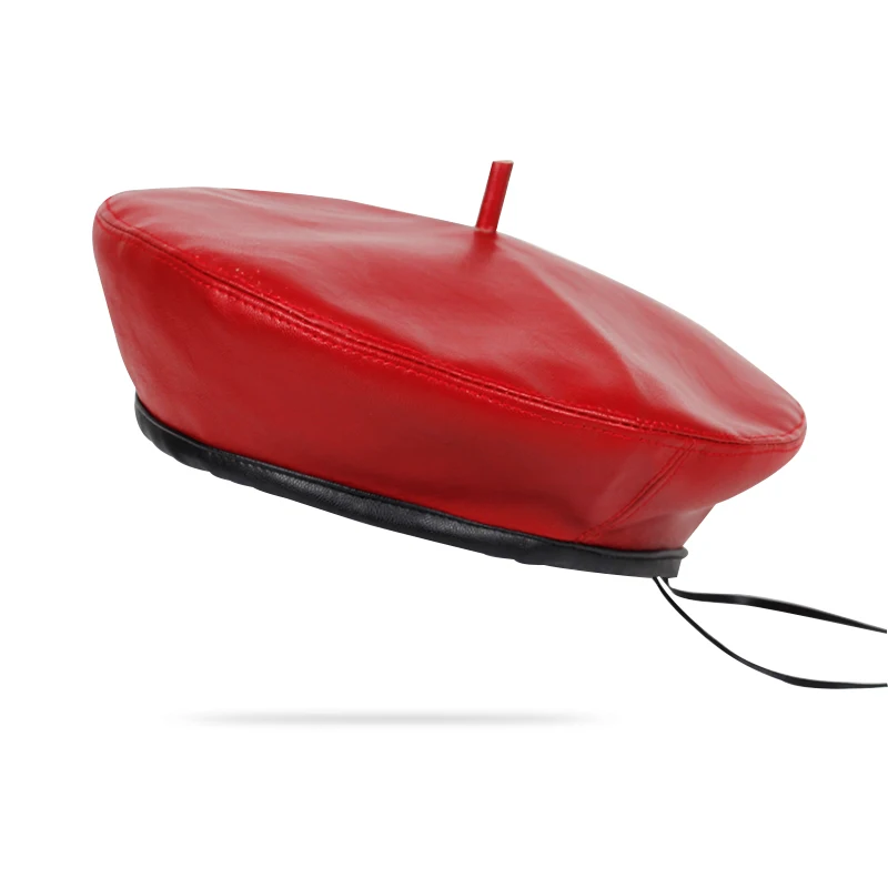 2019 осень и зима новый кожаный берет Женская зимняя плоская шапка модная осенняя |