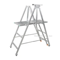 multifunction walking ladder foldable 4 wheeled foot stepladder triangular scaffolding can load 400kg